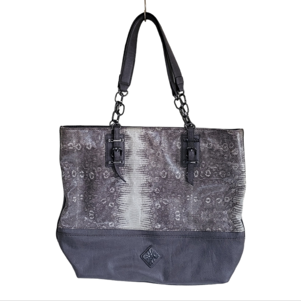 Simply Vera Wang Snakeskin Print Shoulder Bag Brown